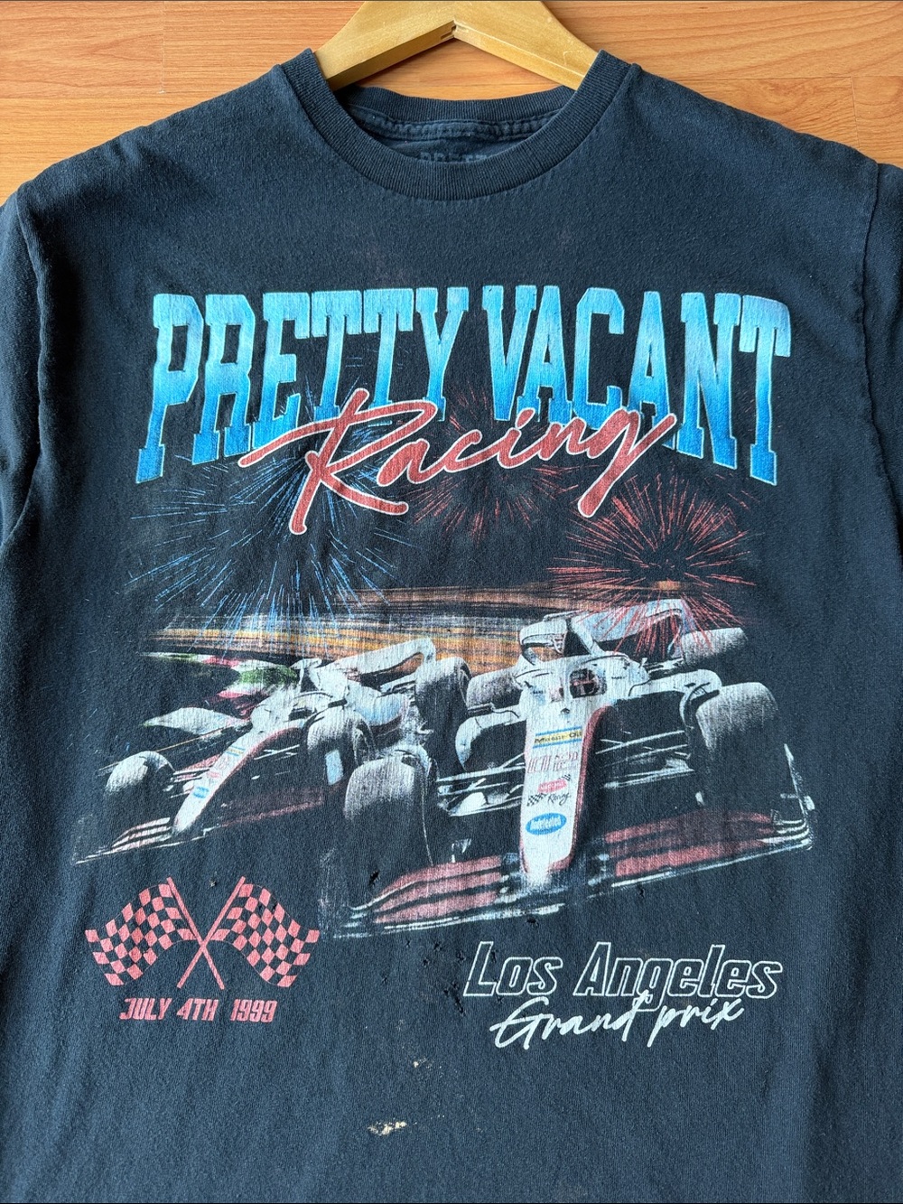 Pretty Vacant Racing Vintage Style LA Grand Prix Tee Black Size M